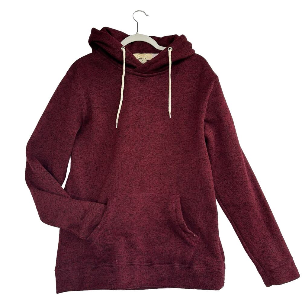 Chebella Pullover Kangaroo Hoodie Sweatshirt Womens L Burgundy Gorpcore Cozy
